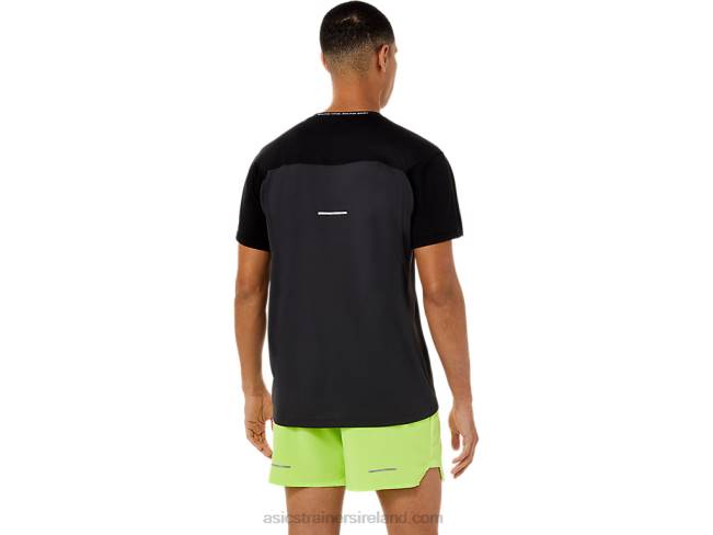 Men\s Race Short Sleeve Top Performance Black/Graphite Grey Asics XXPD1396