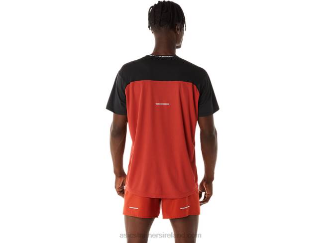 Men\s Race Short Sleeve Top Performance Black/Spice Latte Asics XXPD272