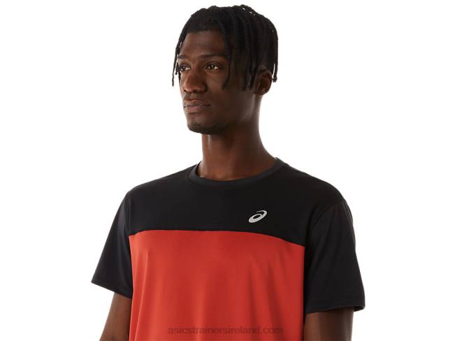 Men\s Race Short Sleeve Top Performance Black/Spice Latte Asics XXPD272