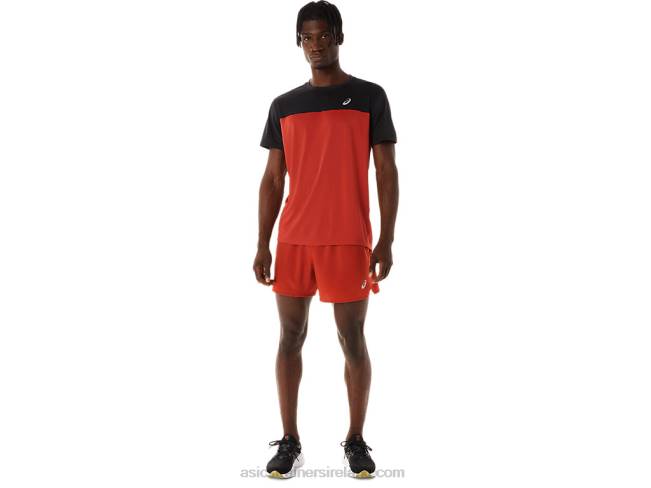 Men\s Race Short Sleeve Top Performance Black/Spice Latte Asics XXPD272