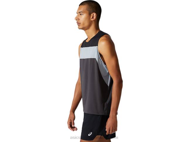 Men\s Race Singlet Graphite Grey/Performance Black Asics XXPD1982