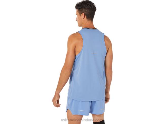 Men\s Race Singlet Performance Black/Blue Harmony Asics XXPD1332