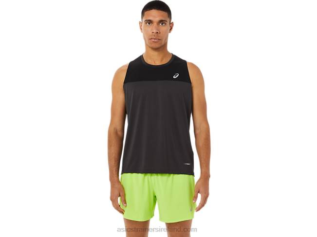 Mens Race Singlet Performance Black/Graphite Grey Asics XXPD1393