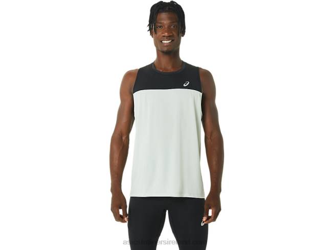 Mens Race Singlet Performance Black/Light Sage Asics XXPD375