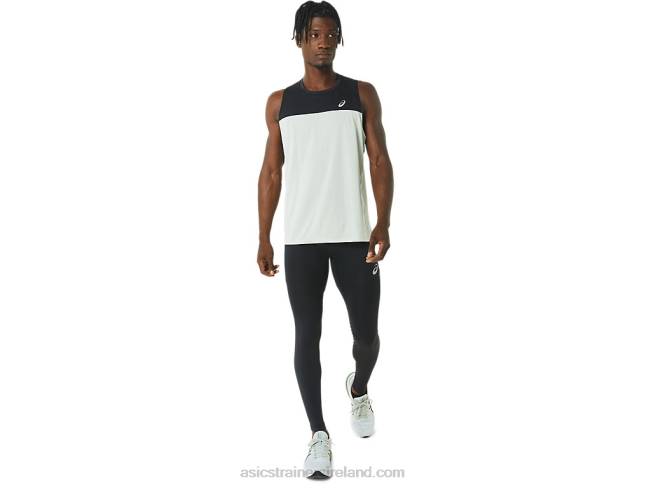 Men\s Race Singlet Performance Black/Light Sage Asics XXPD375