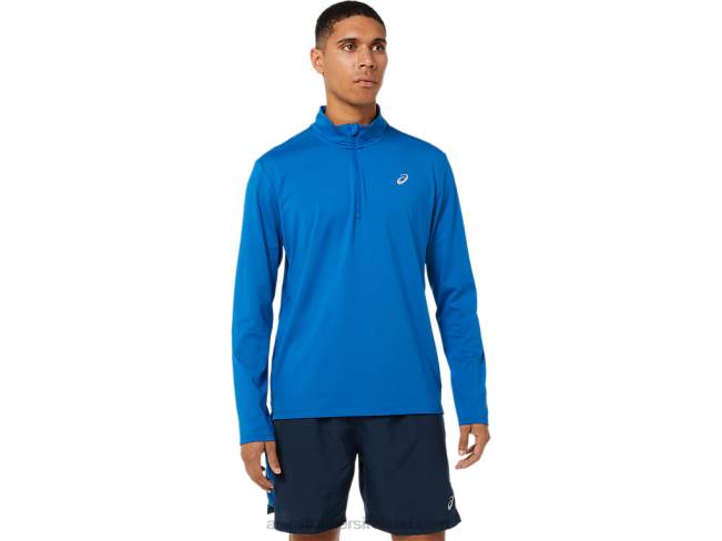 Mens Ready-Set Half Zip Lake Drive/Hazard Green Asics XXPD1526