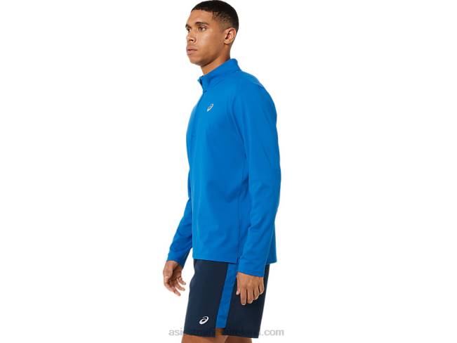 Men\s Ready-Set Half Zip Lake Drive/Hazard Green Asics XXPD1526