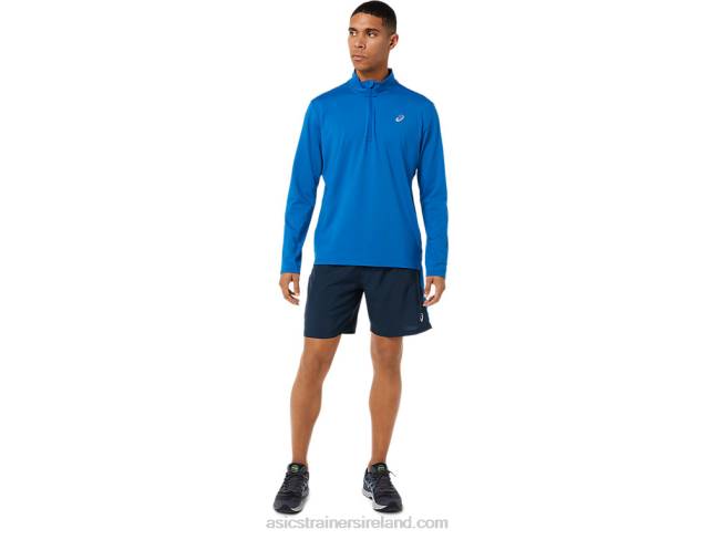 Men\s Ready-Set Half Zip Lake Drive/Hazard Green Asics XXPD1526