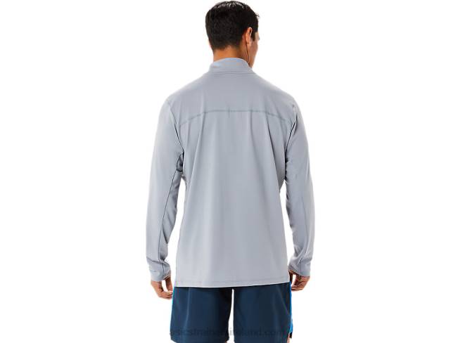 Men\s Ready-Set Half Zip Lam Sheet Rock/Lake Drive Asics XXPD1340