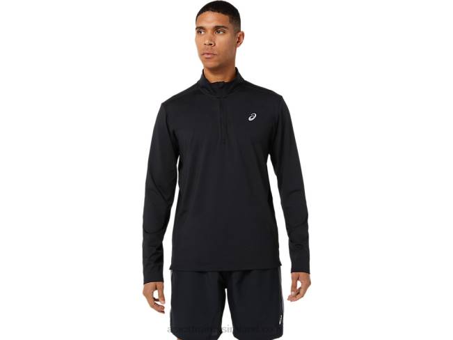 Mens Ready-Set Half Zip Performance Black Asics XXPD1389