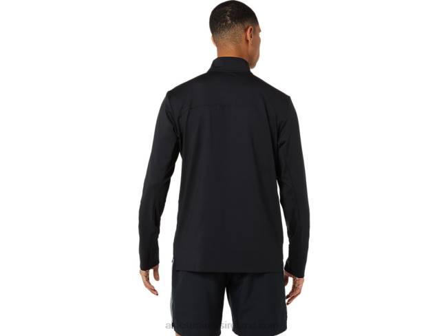 Men\s Ready-Set Half Zip Performance Black Asics XXPD1389