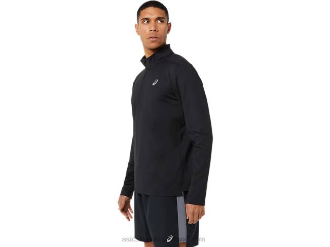 Men\s Ready-Set Half Zip Performance Black Asics XXPD1389