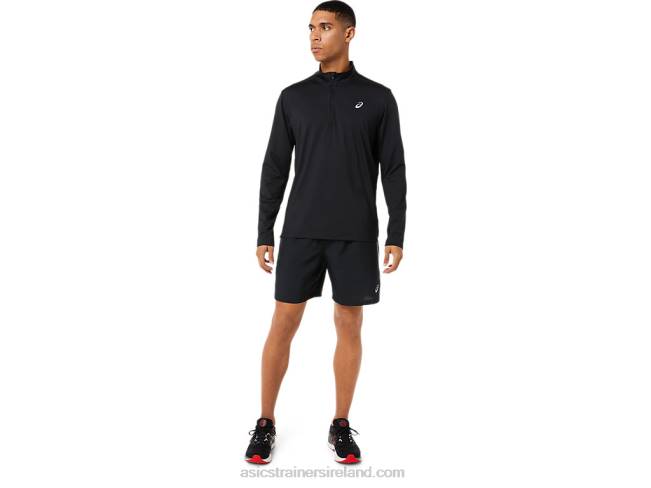 Men\s Ready-Set Half Zip Performance Black Asics XXPD1389