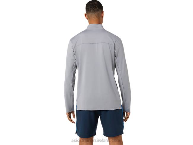 Men\s Ready-Set Half Zip Sheet Rock/Lake Drive Asics XXPD1398