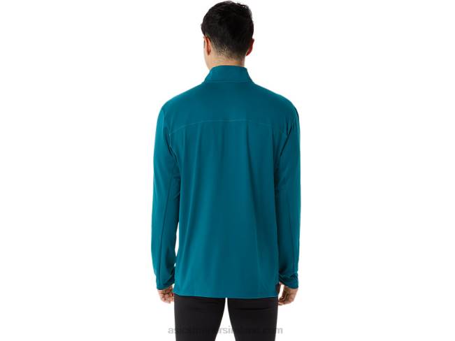 Men\s Ready-Set Half Zip Velvet Pine/New Leaf Asics XXPD975