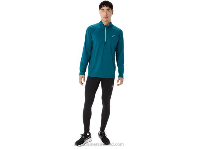 Men\s Ready-Set Half Zip Velvet Pine/New Leaf Asics XXPD975