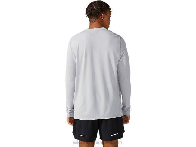 Men\s Ready-Set II Long Sleeve Mid Grey Asics XXPD1095