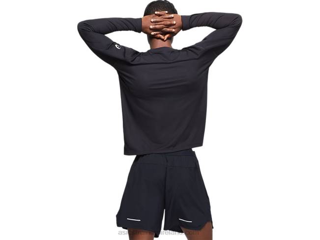 Men\s Ready-Set II Long Sleeve Performance Black Asics XXPD842