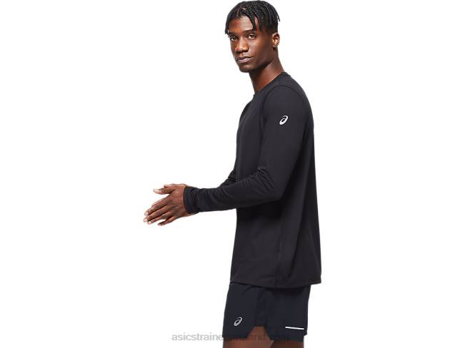 Men\s Ready-Set II Long Sleeve Performance Black Asics XXPD842