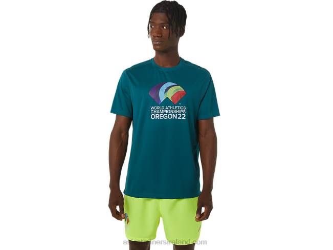 Mens Ready-Set II Short Sleeve Wch Velvet Pine Asics XXPD1235