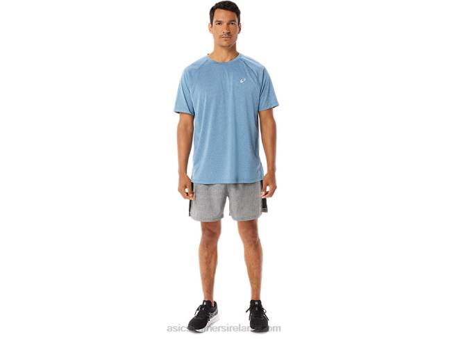 Men\s Ready-Set Lyte Short Sleeve Azure Heather Asics XXPD928