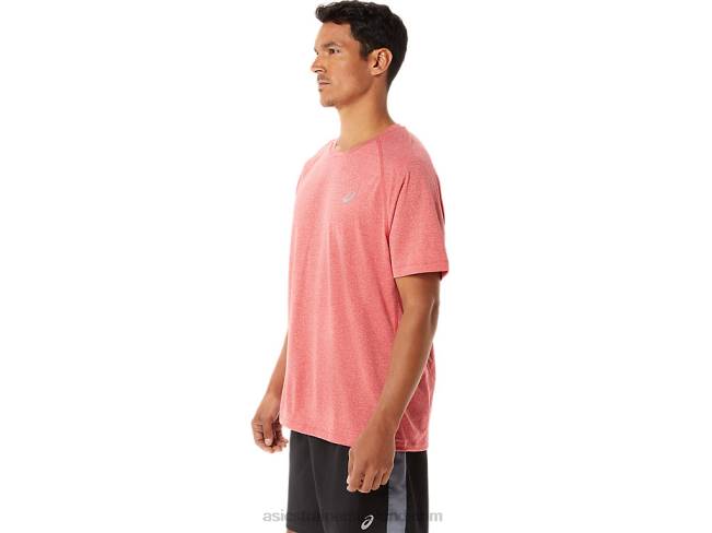 Men\s Ready-Set Lyte Short Sleeve Classic Red Heather Asics XXPD1410