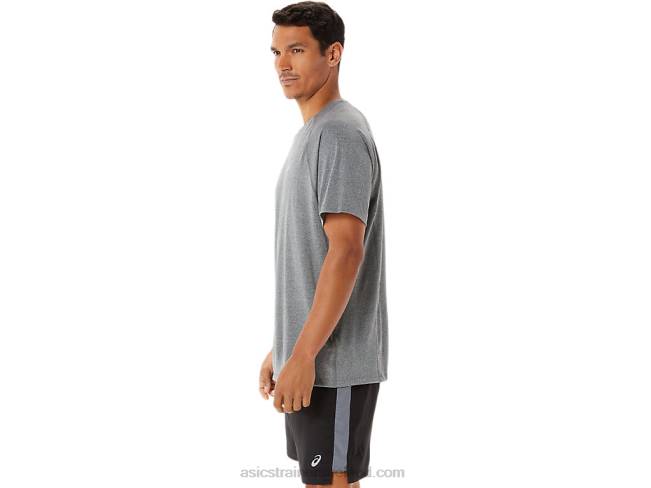 Men\s Ready-Set Lyte Short Sleeve Dark Grey Heather Asics XXPD1418