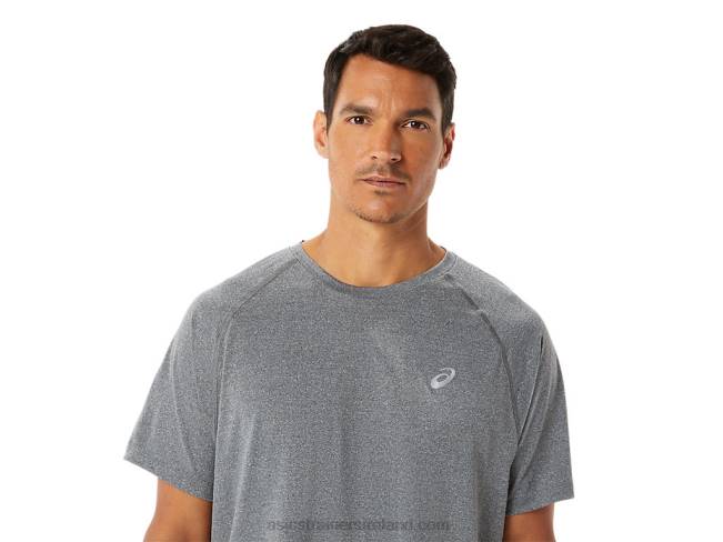 Men\s Ready-Set Lyte Short Sleeve Dark Grey Heather Asics XXPD1418