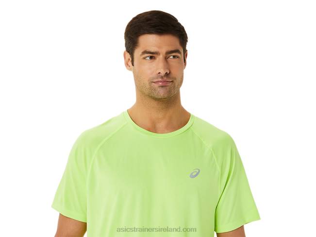 Men\s Ready-Set Lyte Short Sleeve Hazard Green Heather Asics XXPD1453