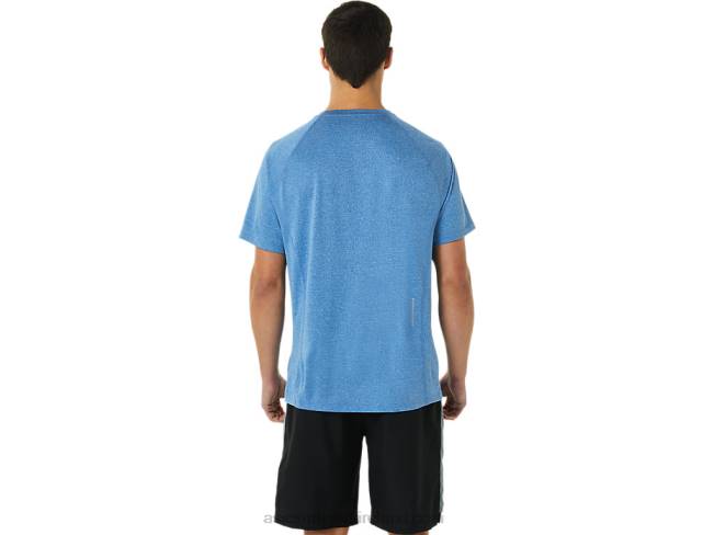 Men\s Ready-Set Lyte Short Sleeve Lake Drive Heather Asics XXPD1426