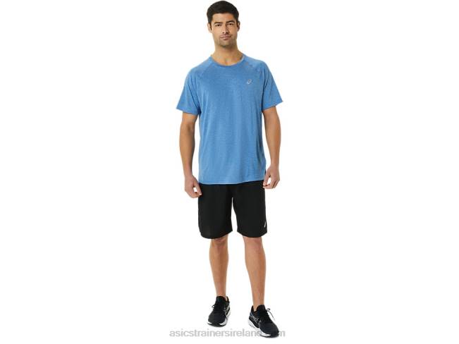 Men\s Ready-Set Lyte Short Sleeve Lake Drive Heather Asics XXPD1426