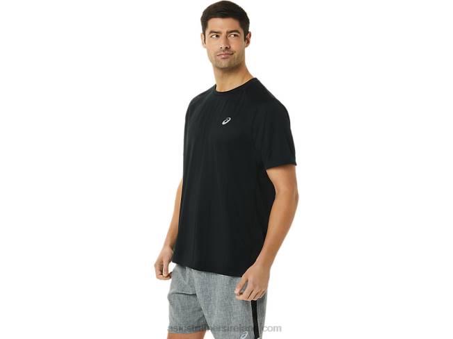 Men\s Ready-Set Lyte Short Sleeve Performance Black Asics XXPD1417