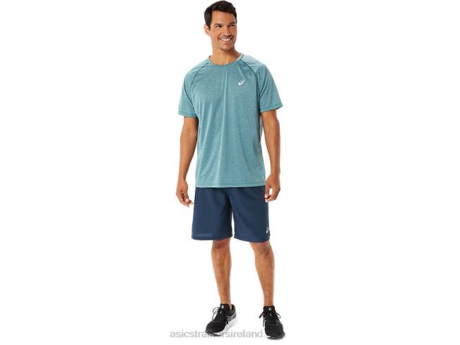 Men\s Ready-Set Lyte Short Sleeve Velvet Pine Heather Asics XXPD944