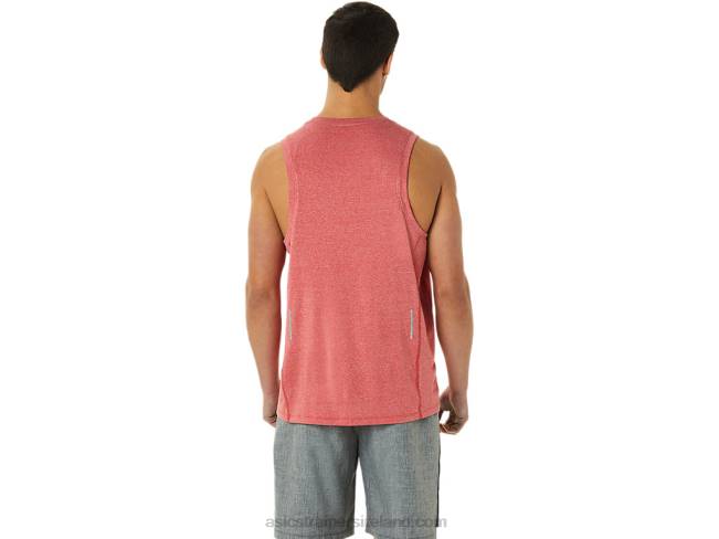 Men\s Ready-Set Lyte Singlet Classic Red Heather Asics XXPD313