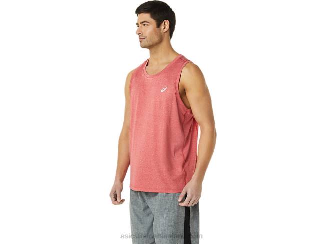 Men\s Ready-Set Lyte Singlet Classic Red Heather Asics XXPD313