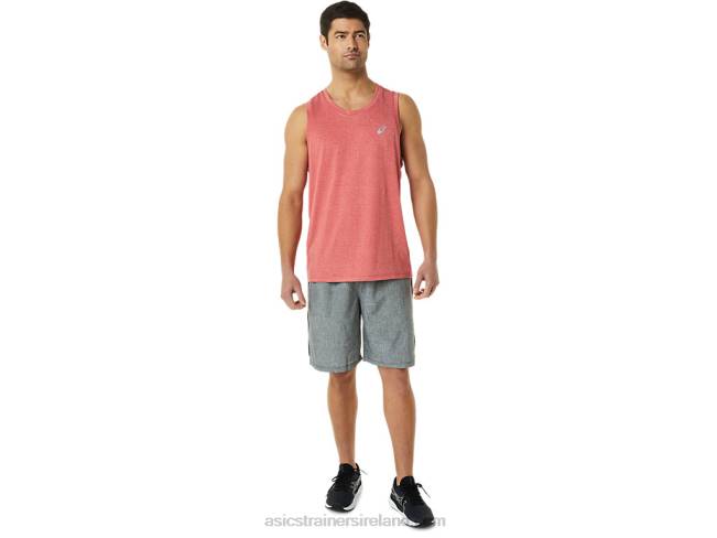 Men\s Ready-Set Lyte Singlet Classic Red Heather Asics XXPD313