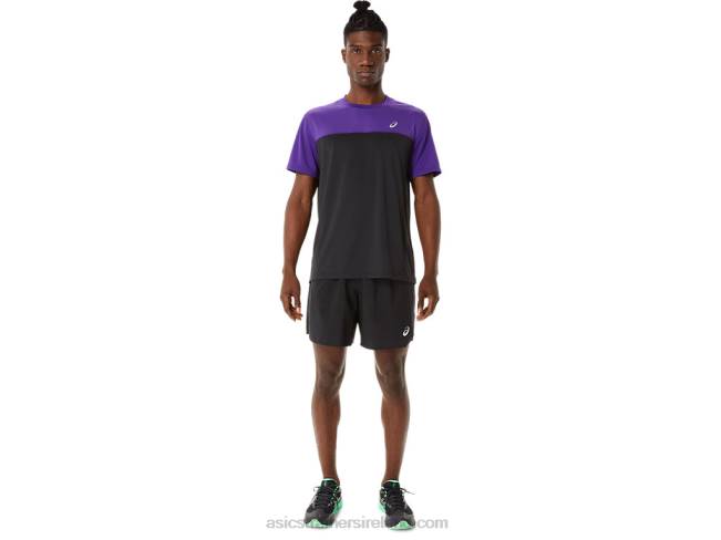 Men\s Road 2-N-1 7in Short Performance Black/Grape Jam Asics XXPD893