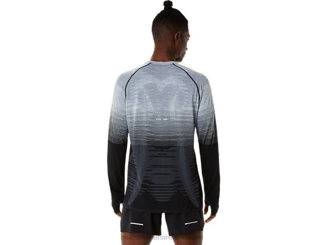 Men\s Seamless Long Sleeve Top Performance Black/Carrier Grey Asics XXPD1073