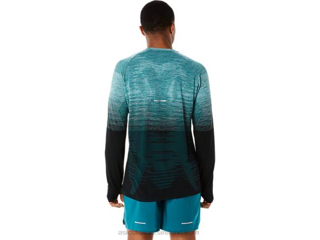 Men\s Seamless Long Sleeve Top Velvet Pine/Performance Black Asics XXPD862