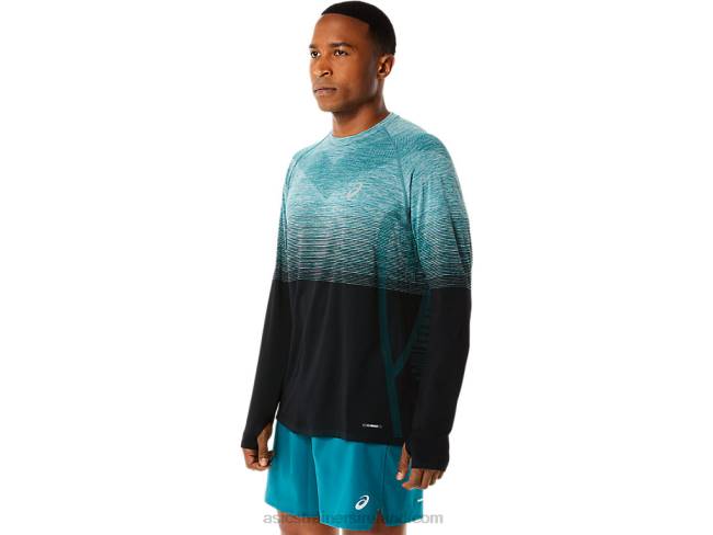 Men\s Seamless Long Sleeve Top Velvet Pine/Performance Black Asics XXPD862