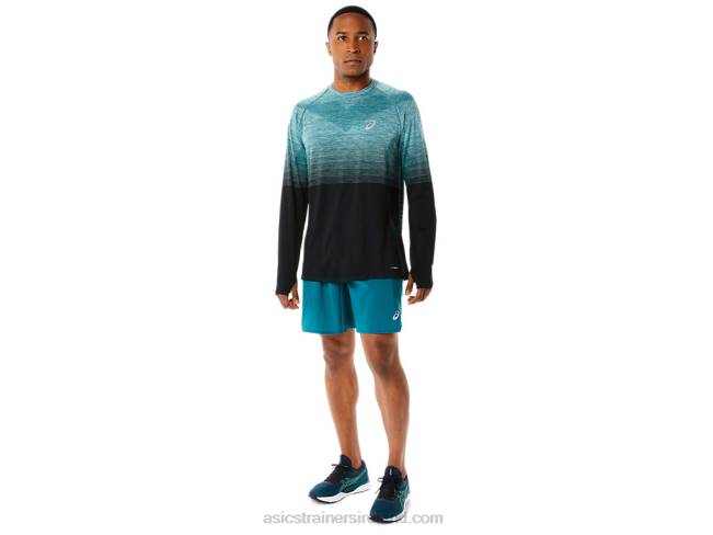 Men\s Seamless Long Sleeve Top Velvet Pine/Performance Black Asics XXPD862