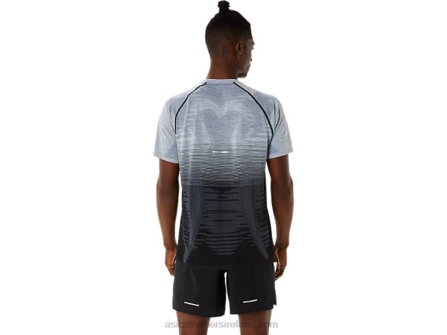 Men\s Seamless Short Sleeve Top Performance Black/Carrier Grey Asics XXPD1127