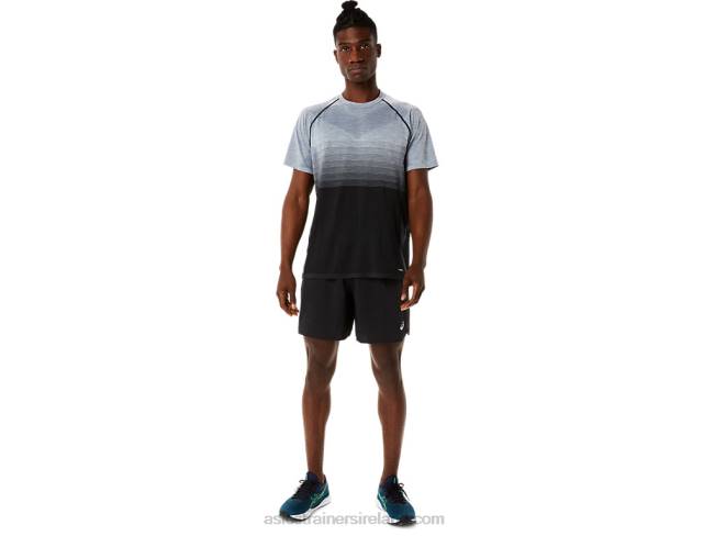 Men\s Seamless Short Sleeve Top Performance Black/Carrier Grey Asics XXPD1127