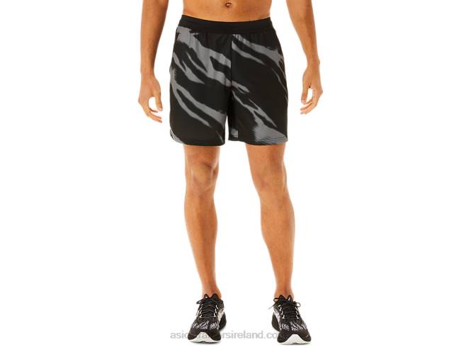 Mens Seasonal All Over Print Shorts Performance Black/Graphite Grey Asics XXPD995