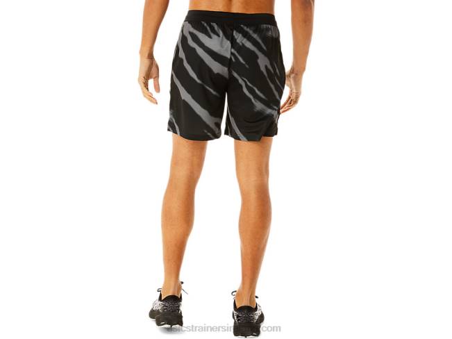 Men\s Seasonal All Over Print Shorts Performance Black/Graphite Grey Asics XXPD995