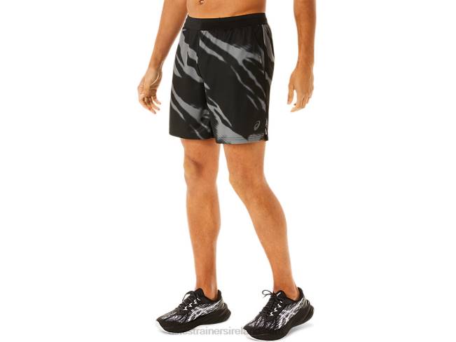 Men\s Seasonal All Over Print Shorts Performance Black/Graphite Grey Asics XXPD995