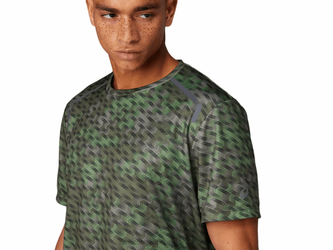 Men\s Seasonal Graphic Short Sleeve Top Lichen Green Asics XXPD1782