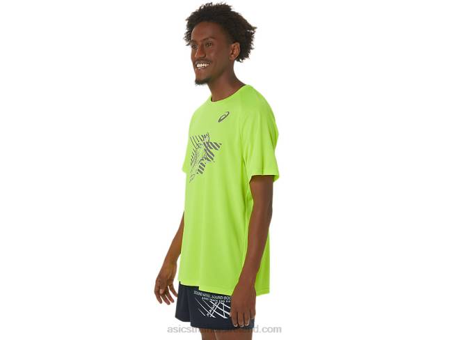 Men\s Shoes Graphic Short Sleeve Top Safety Yellow Asics XXPD279