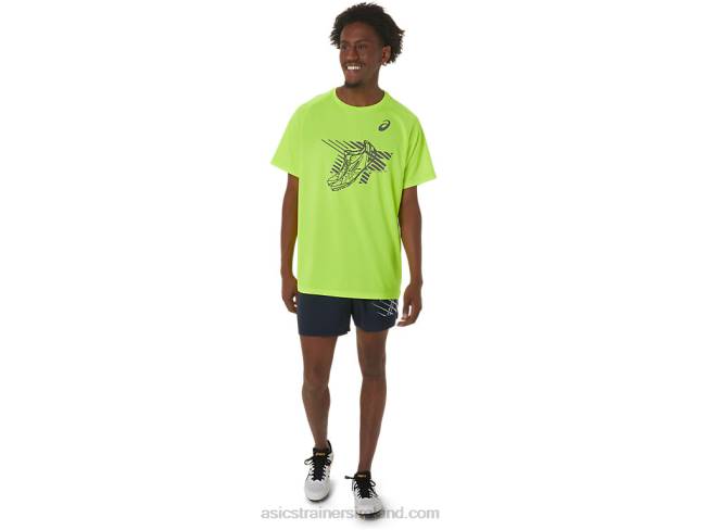 Men\s Shoes Graphic Short Sleeve Top Safety Yellow Asics XXPD279