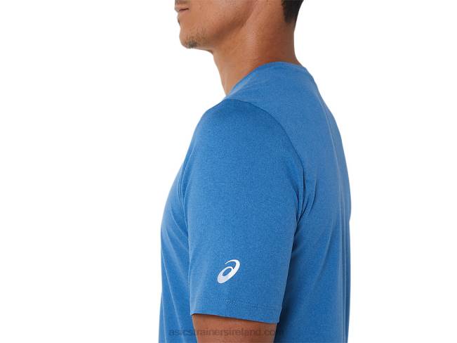 Men\s Short Sleeve Hthr Tech Top Azure Heather Asics XXPD1055